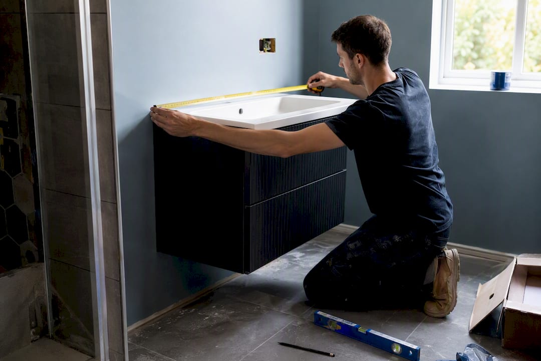 Measuring bathroom vanity unit dimensions