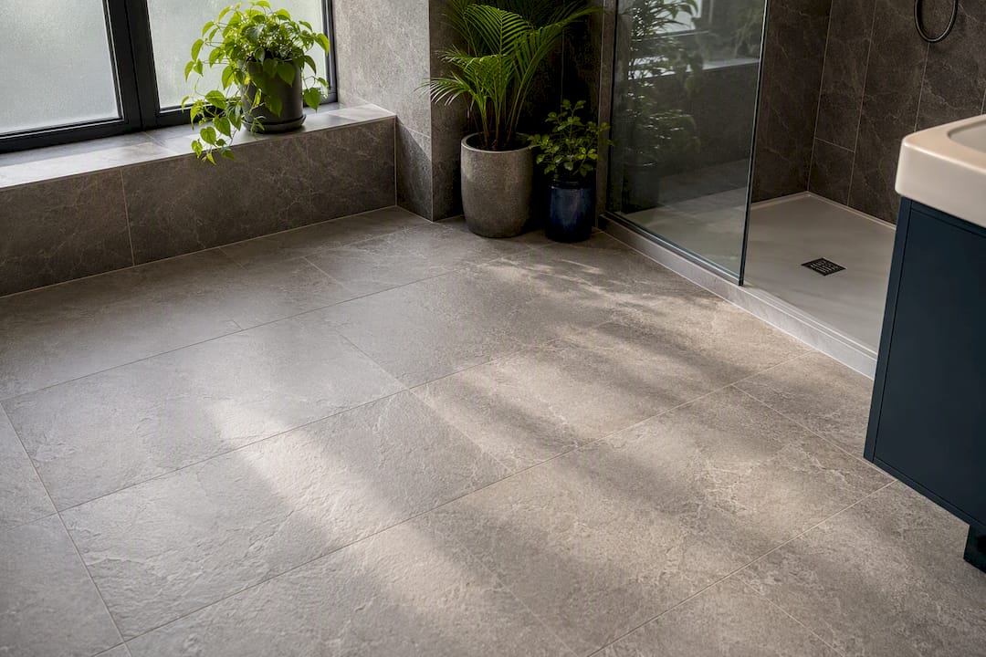 Natural stone bathroom floor tiles