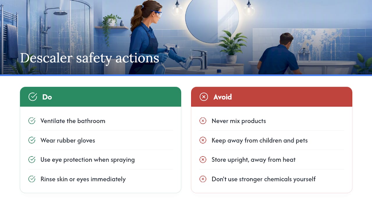 Household chemical descaler safety precautions