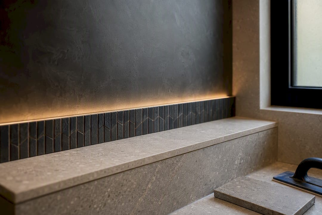 Natural stone microcement and tile finishes