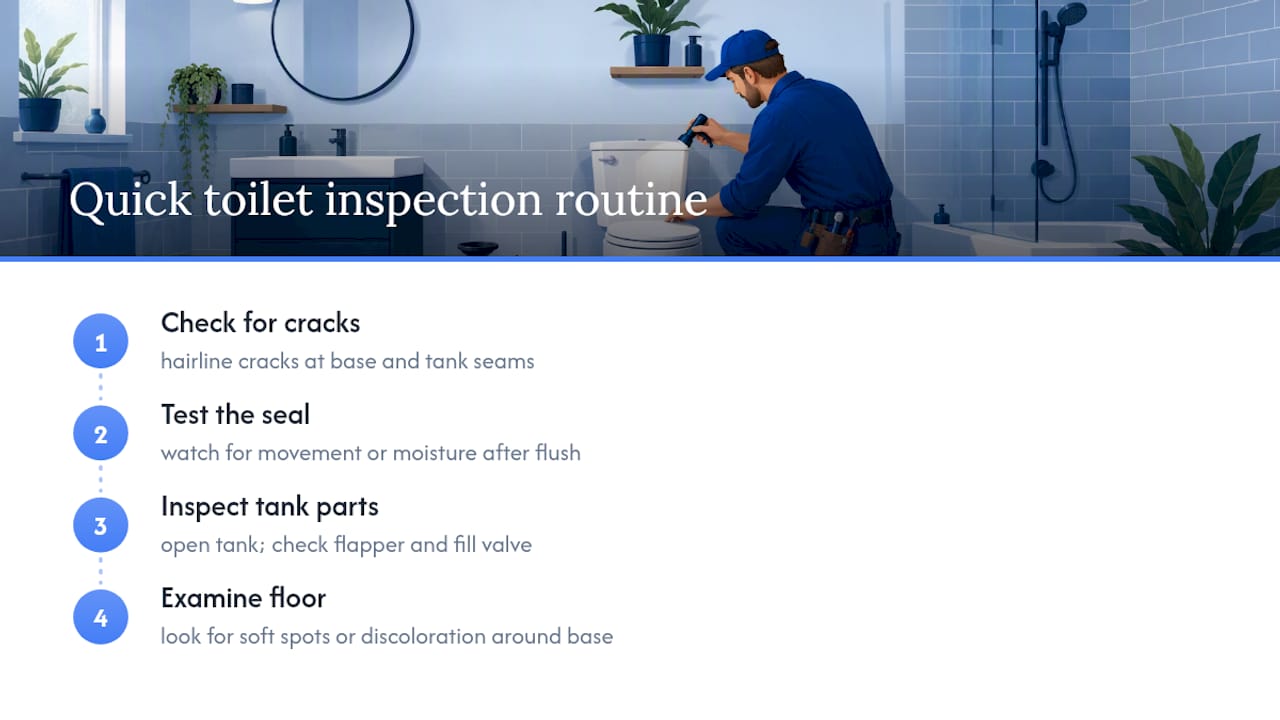 Four checks in a toilet inspection