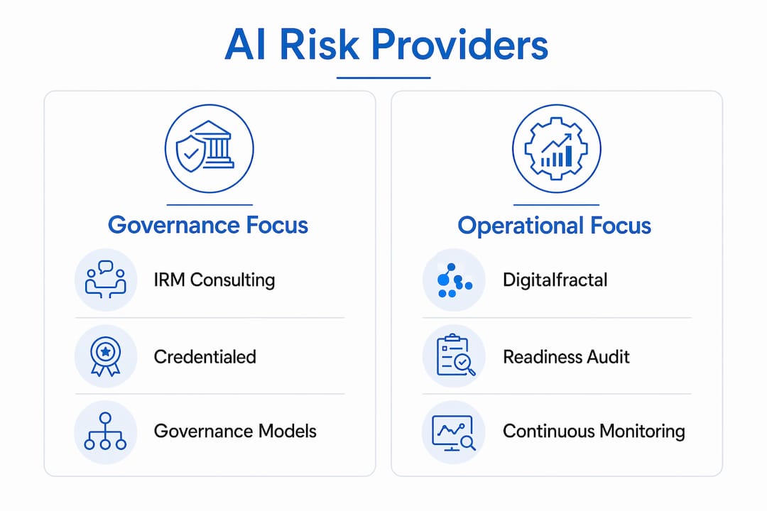 Infographic comparing AI risk management providers