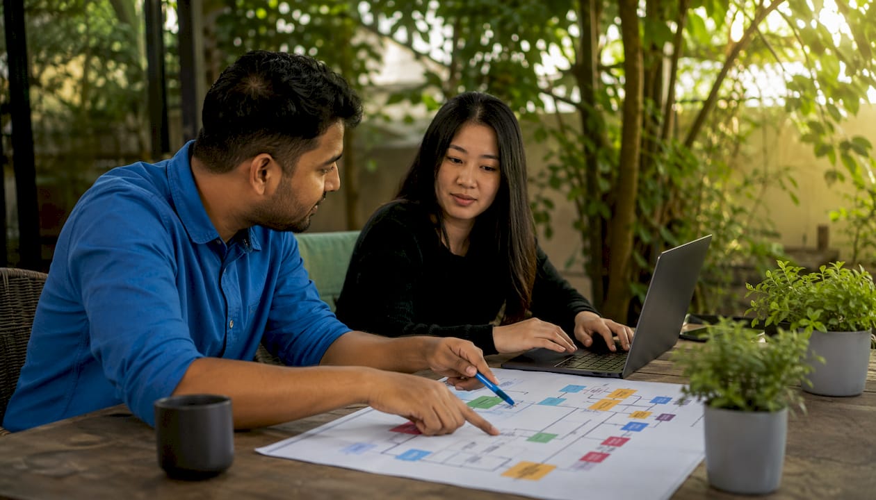 Hands collaborating on AI-assisted support workflow