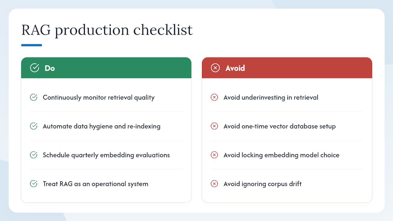 What most teams get wrong about RAG in production — overview diagram