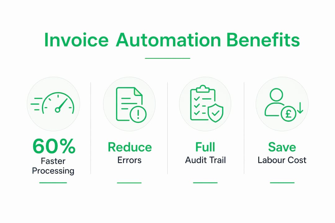 Infographic showing benefits of invoice automation