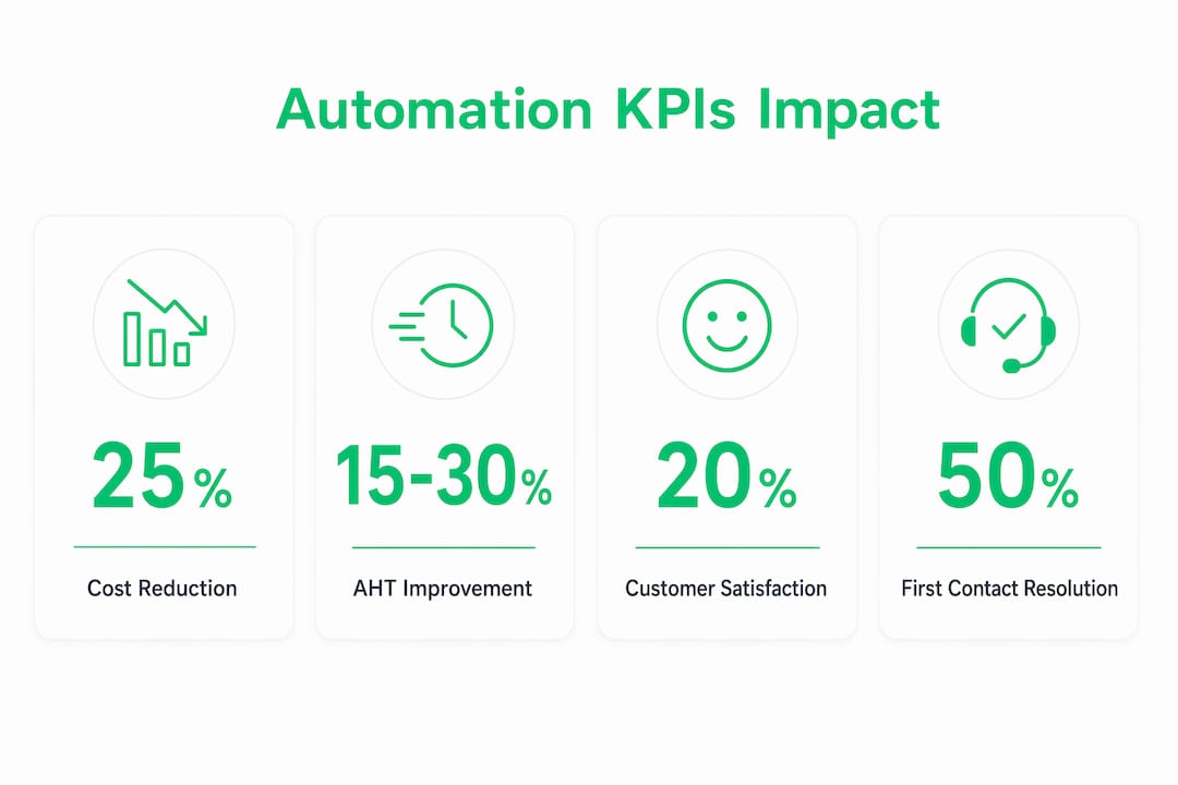 Infographic showing key KPIs moved by automation