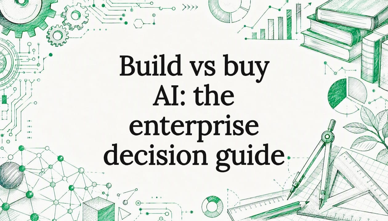 Decorative AI decision guide title card illustration