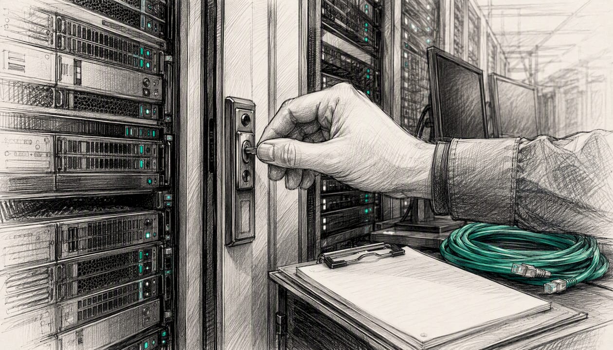 Server rack security review in data center