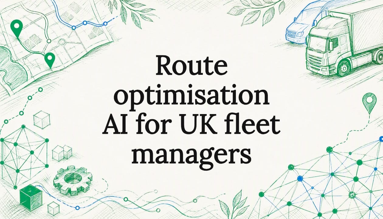 Decorative title card illustration for AI route optimisation