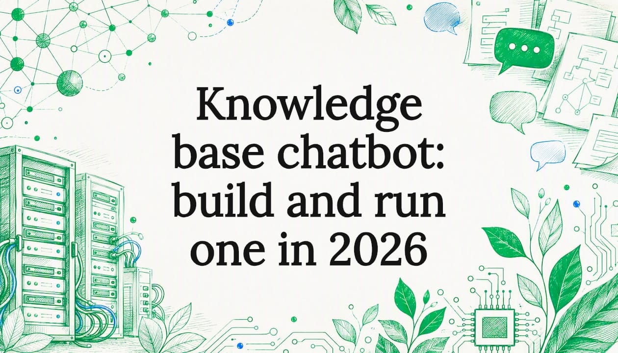 Decorative AI chatbot themed title card illustration