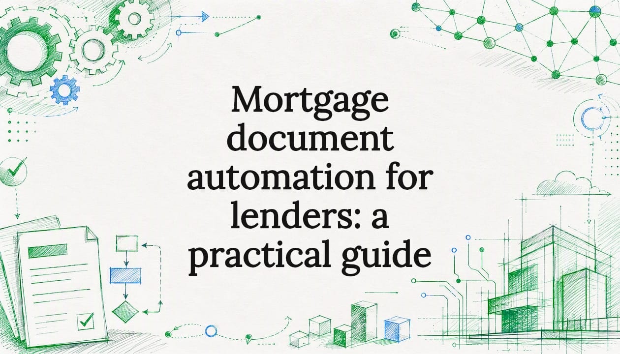 Decorative title card illustration for mortgage automation article