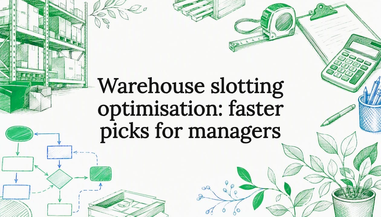 Decorative title card illustration for warehouse slotting optimisation