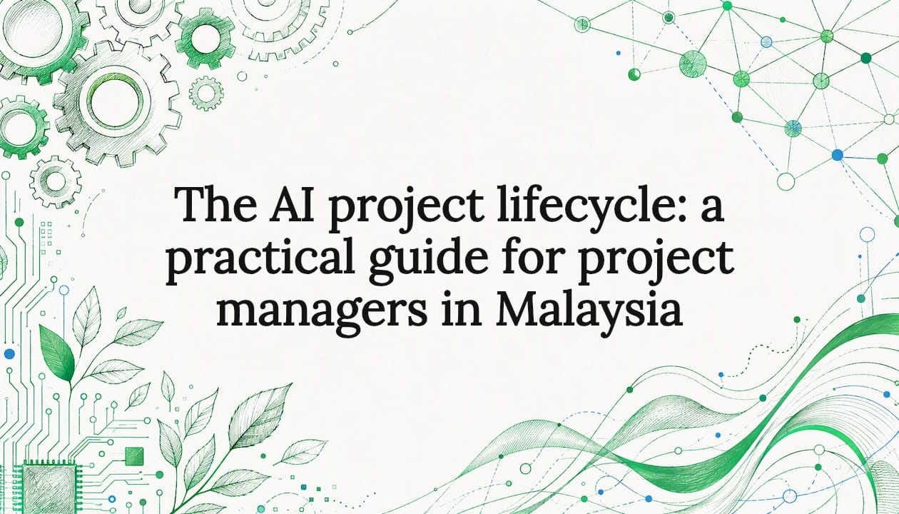 Decorative title card illustration for AI project lifecycle article