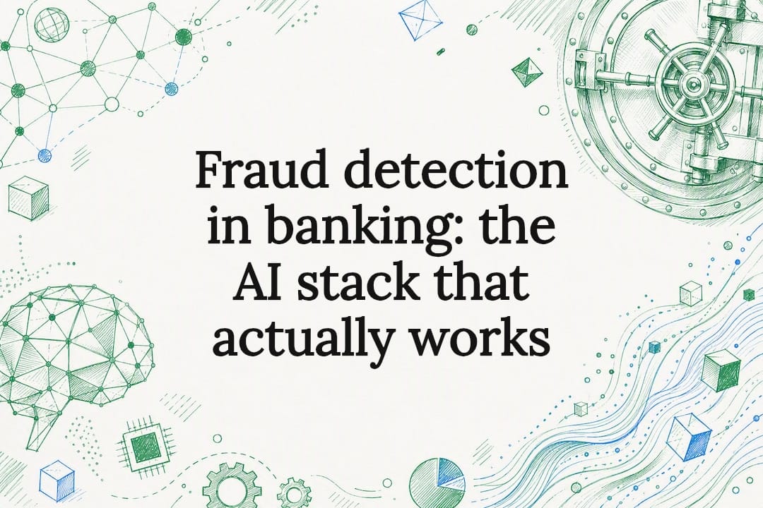 Decorative title card illustration for AI fraud detection article