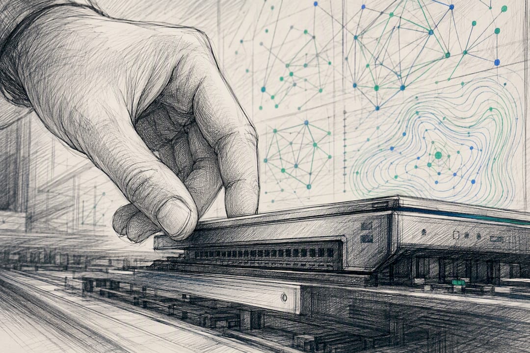 Hands adjusting device edge near embedding schematic