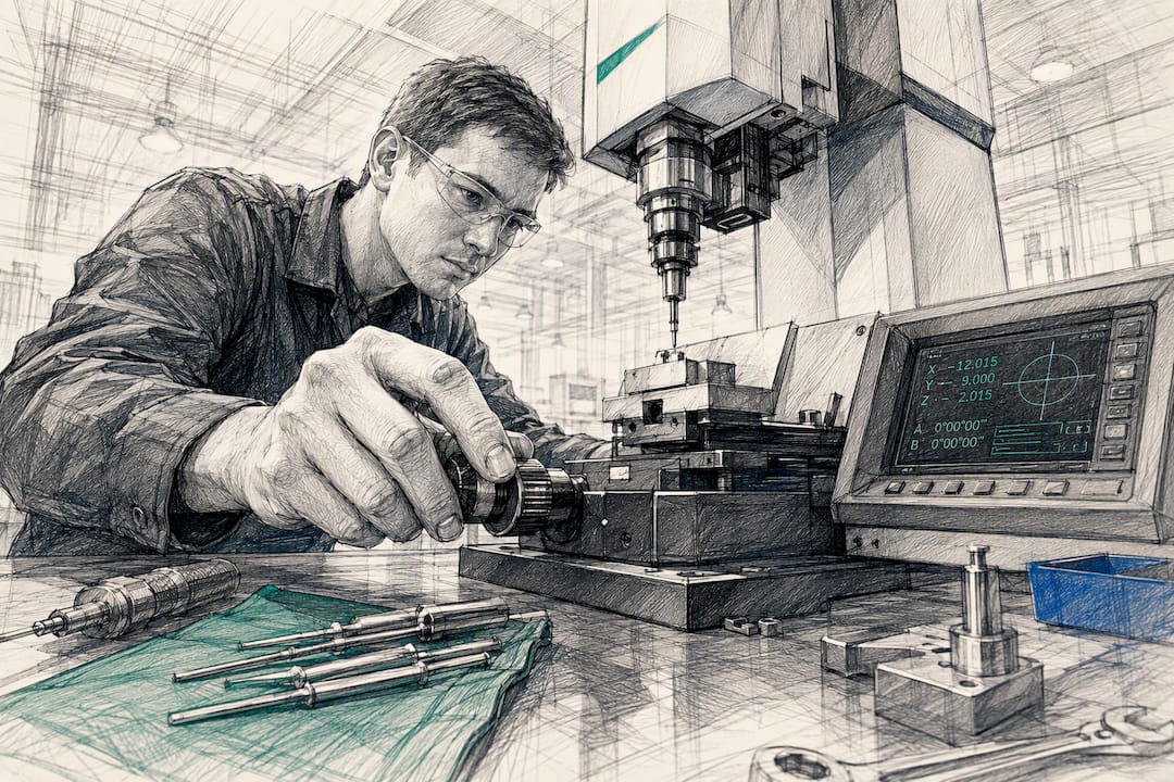 Hands calibrating manufacturing inspection machine
