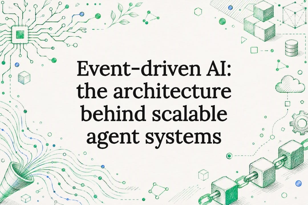 Decorative technical illustration for scalable AI agent systems title card