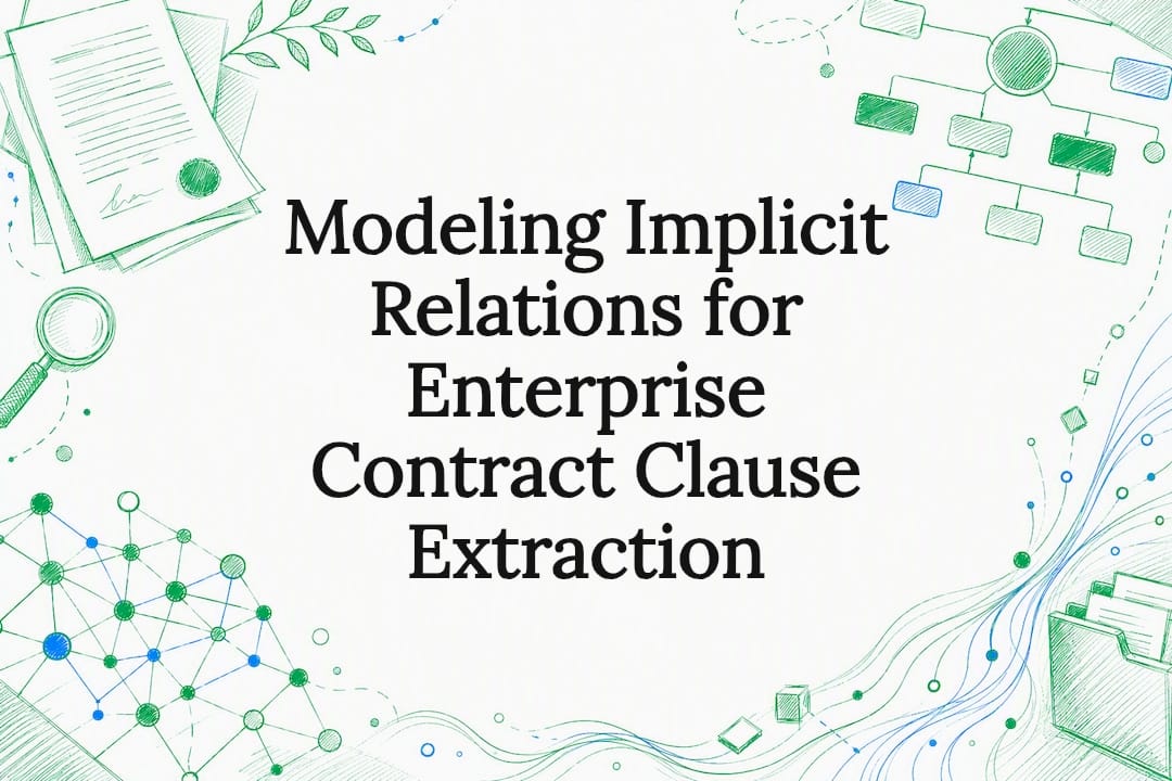 Decorative title card with AI and contract motifs