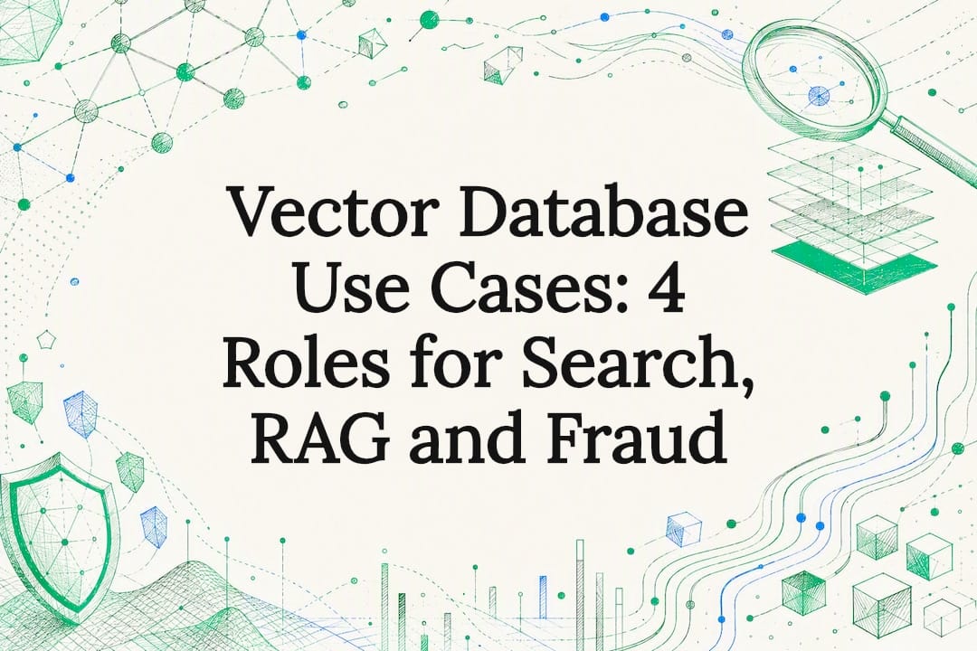 Decorative vector database title card illustration
