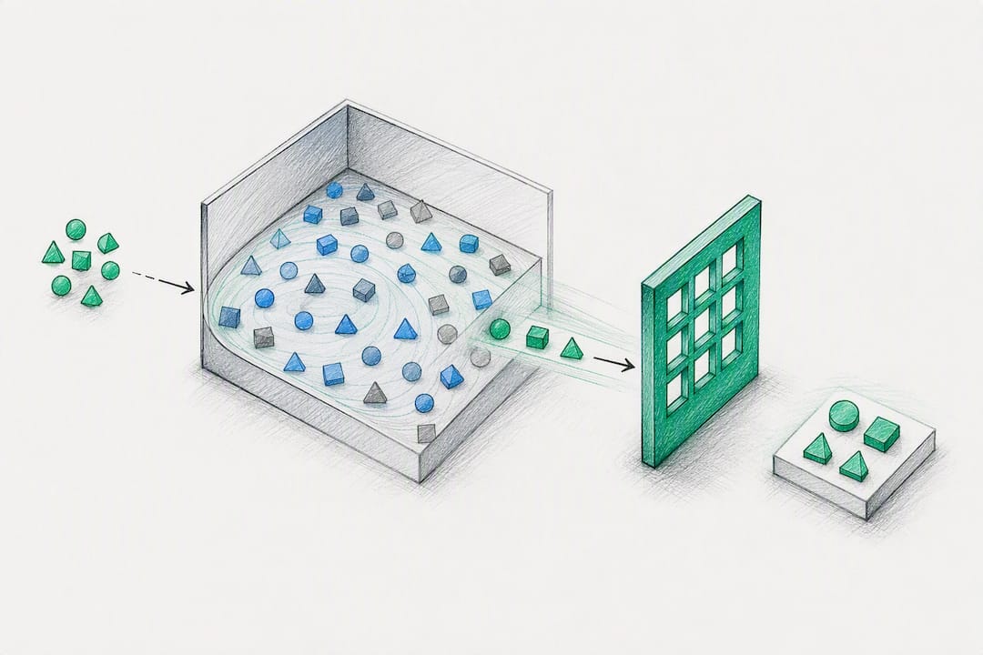 Illustration of hybrid vector search filtering