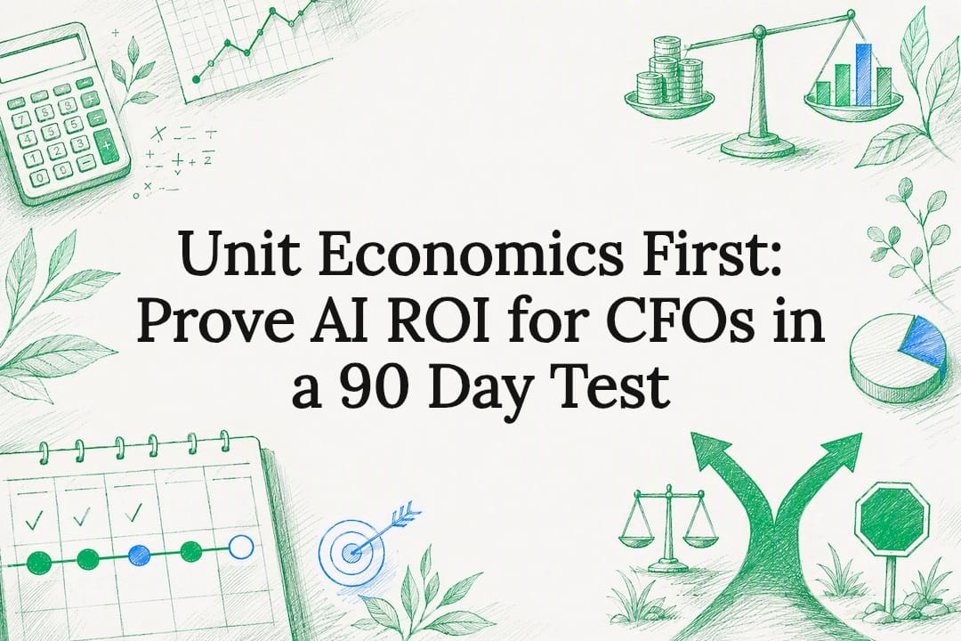 Decorative AI ROI title card illustration