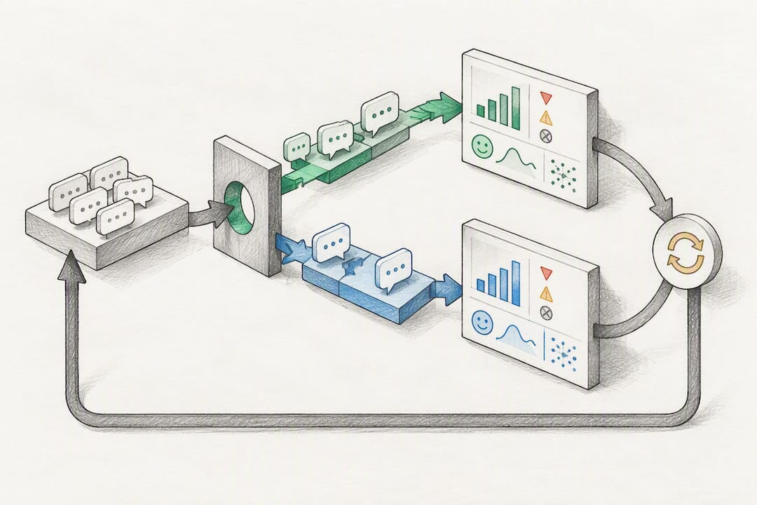 Production A/B testing feedback loop