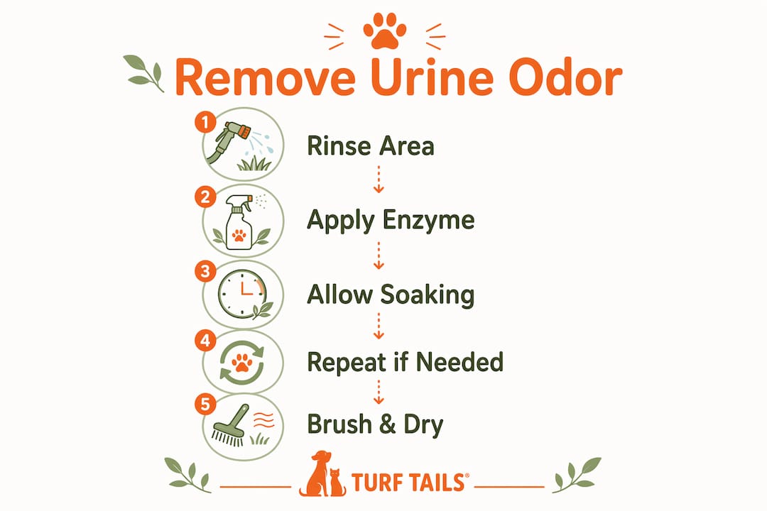 Infographic showing step-by-step odor removal process