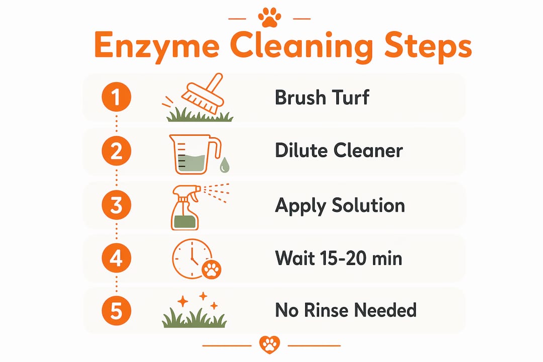 Step-by-step enzyme cleaner routine infographic