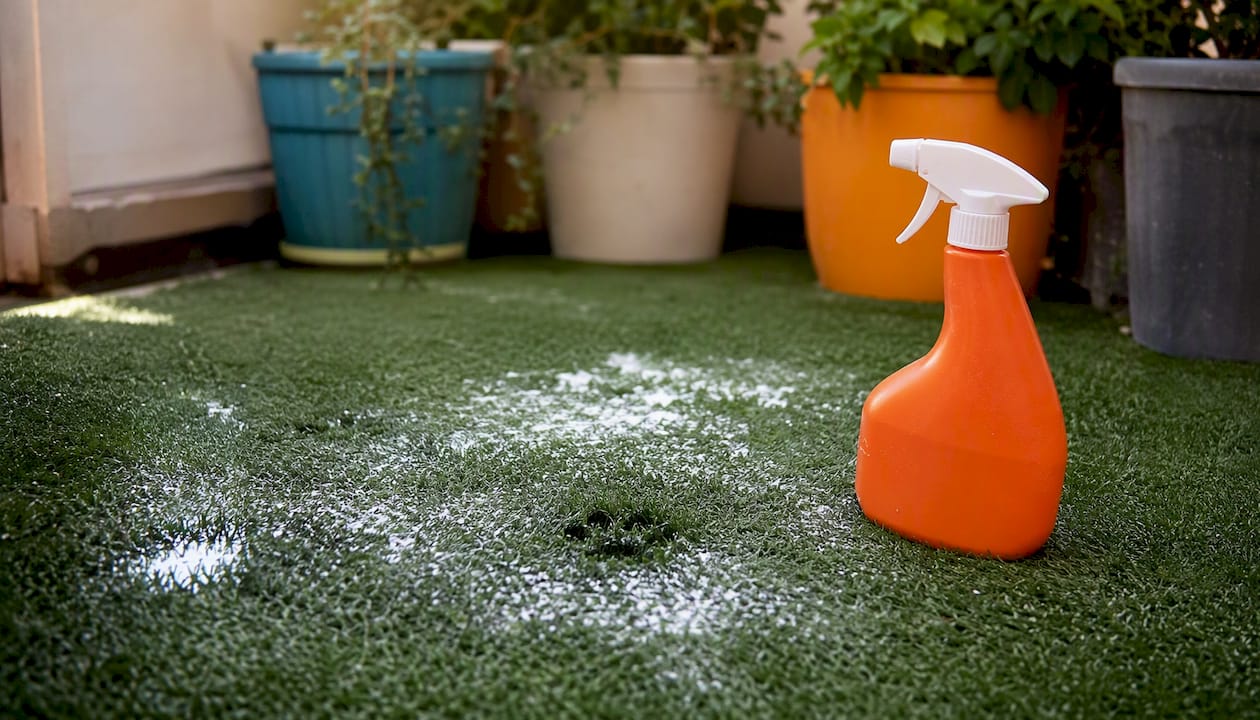 Baking soda and vinegar on artificial grass