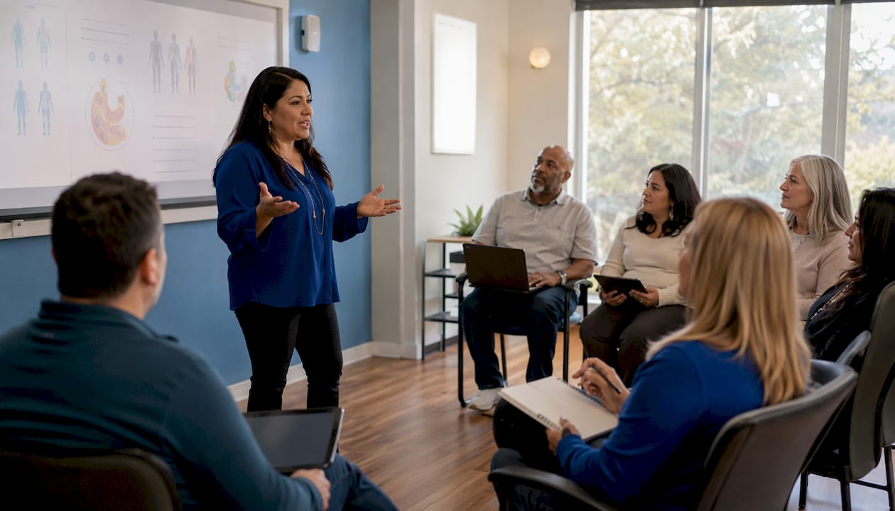Nursing home staff training session