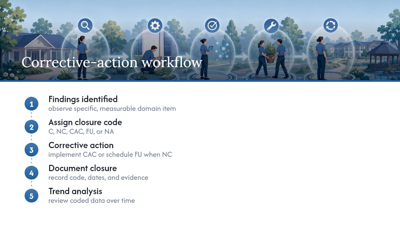 Corrective action coding workflow diagram
