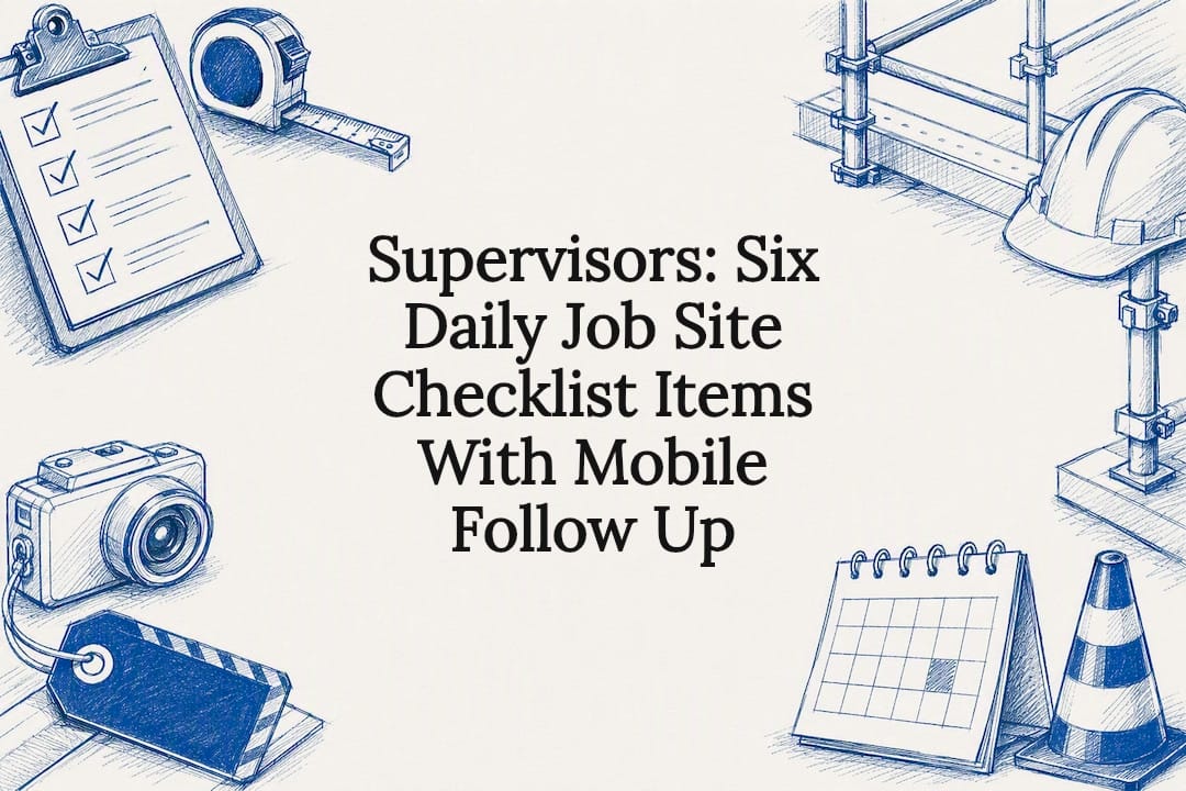 Supervisors: Six Daily Job Site Checklist Items With Mobile Follow Up