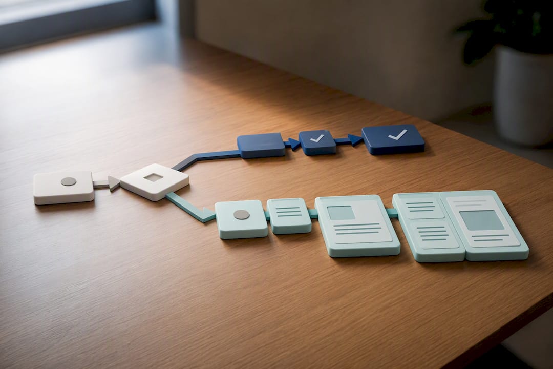 Streamlined checklist workflow with exception branch