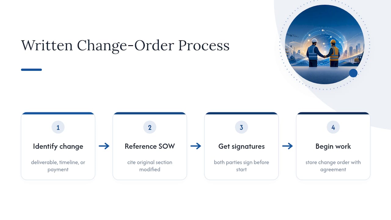 Four-step contractor change order process