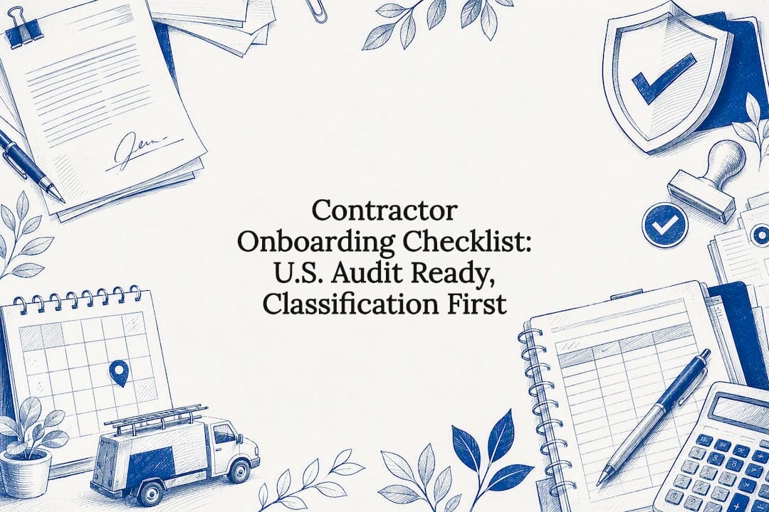 Contractor Onboarding Checklist: U.S. Audit Ready, Classification First
