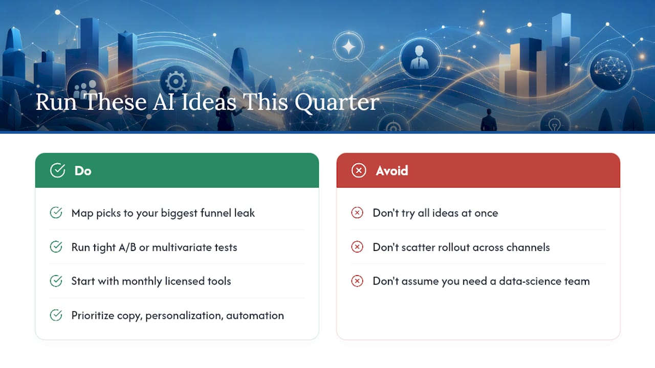 AI Marketing Ideas Worth Running This Quarter — overview diagram