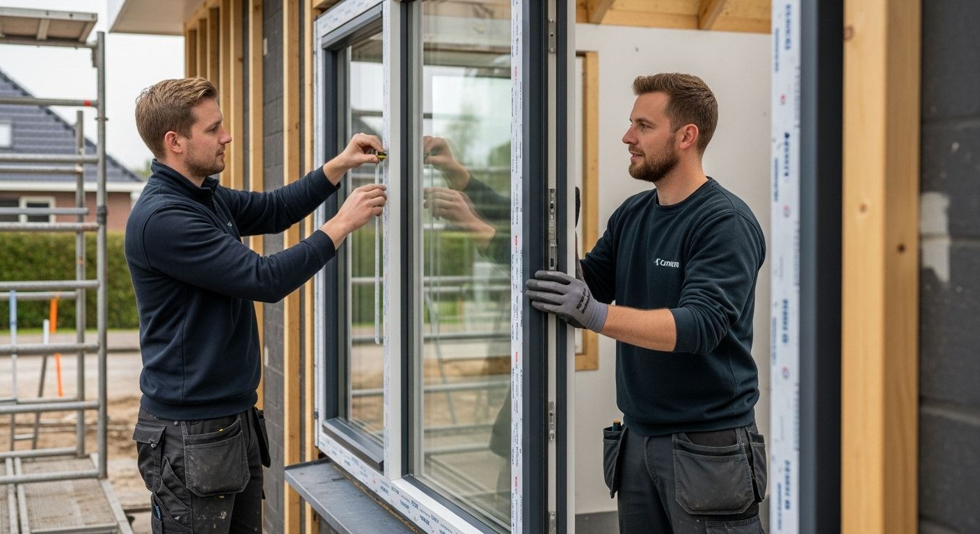 aluminium raam installatie bouw