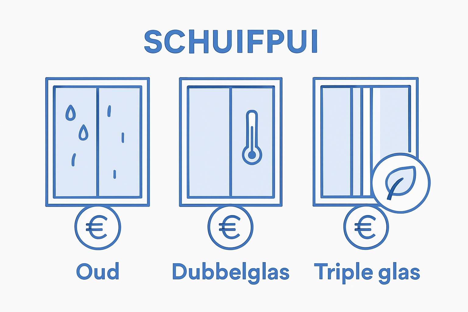 Vergelijking ouderwetse versus moderne schuifpuien qua energiebesparing