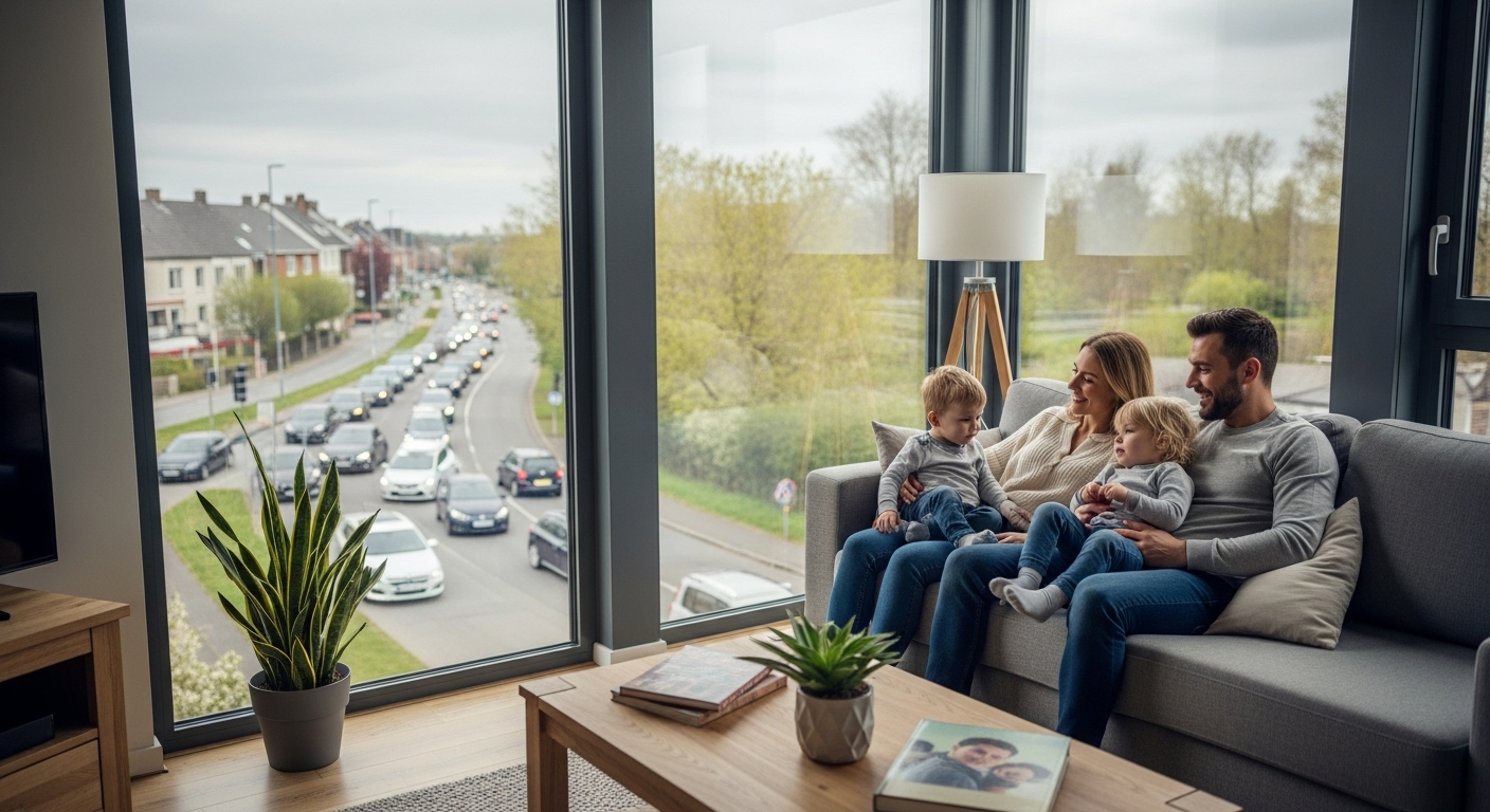 isolatieglas geluidsisolatie gezin