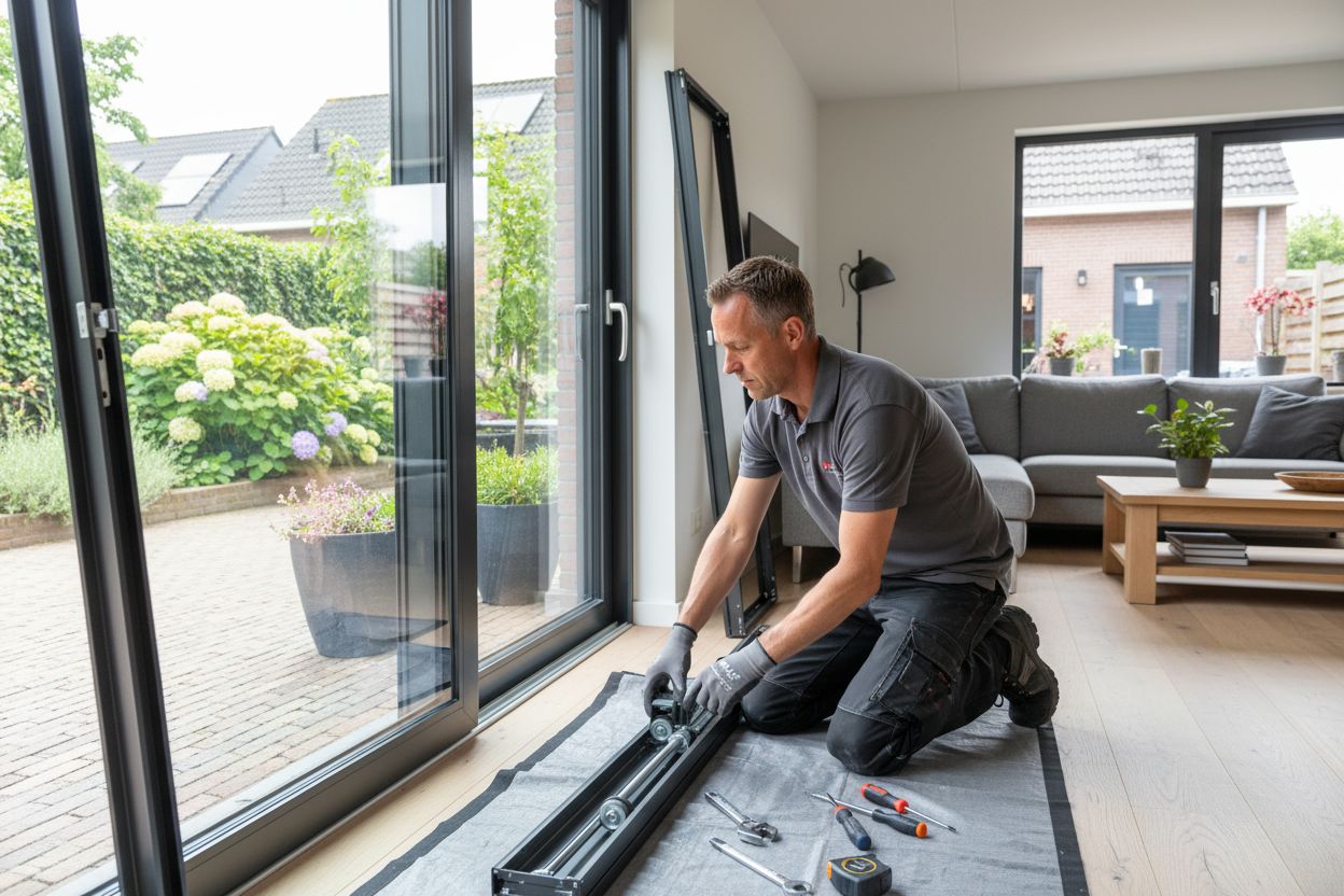 schuifpui installatie detail