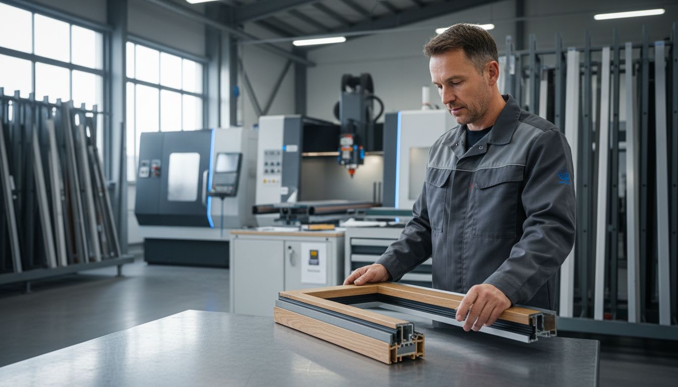 productie houtlook aluminium kozijn