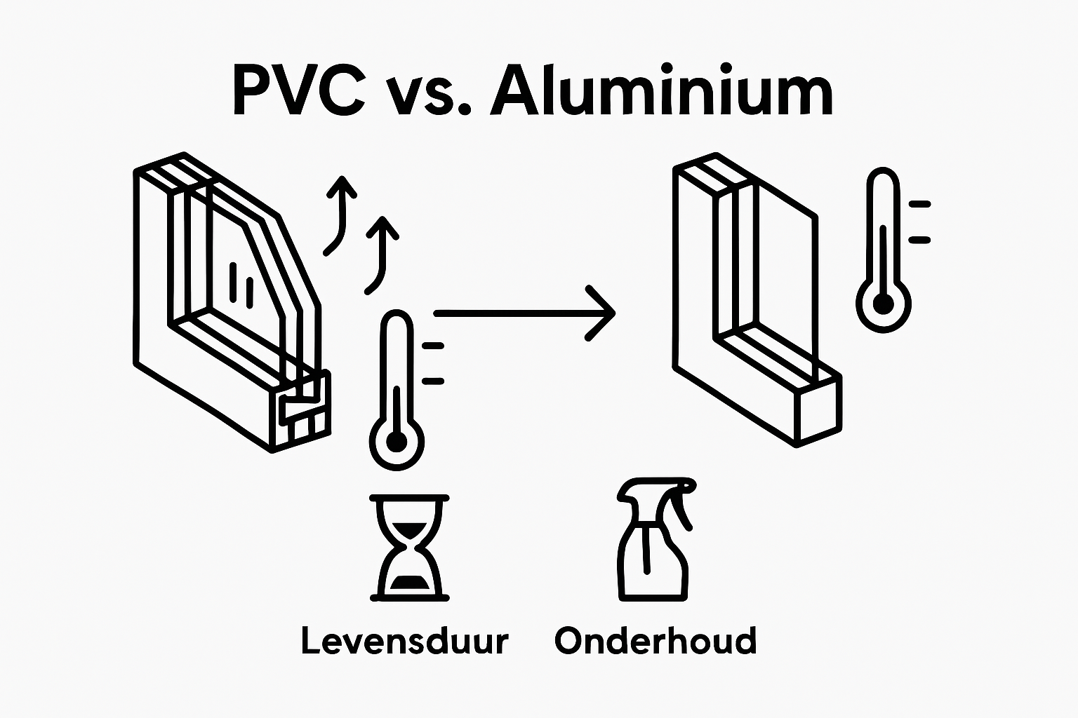 Vergelijking: isolatiewaarde en levensduur van PVC en aluminium kozijnen in beeld