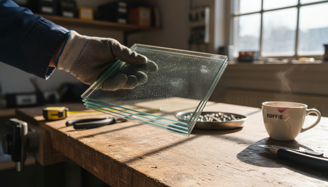 Detailopname van een geluidswerende ruit