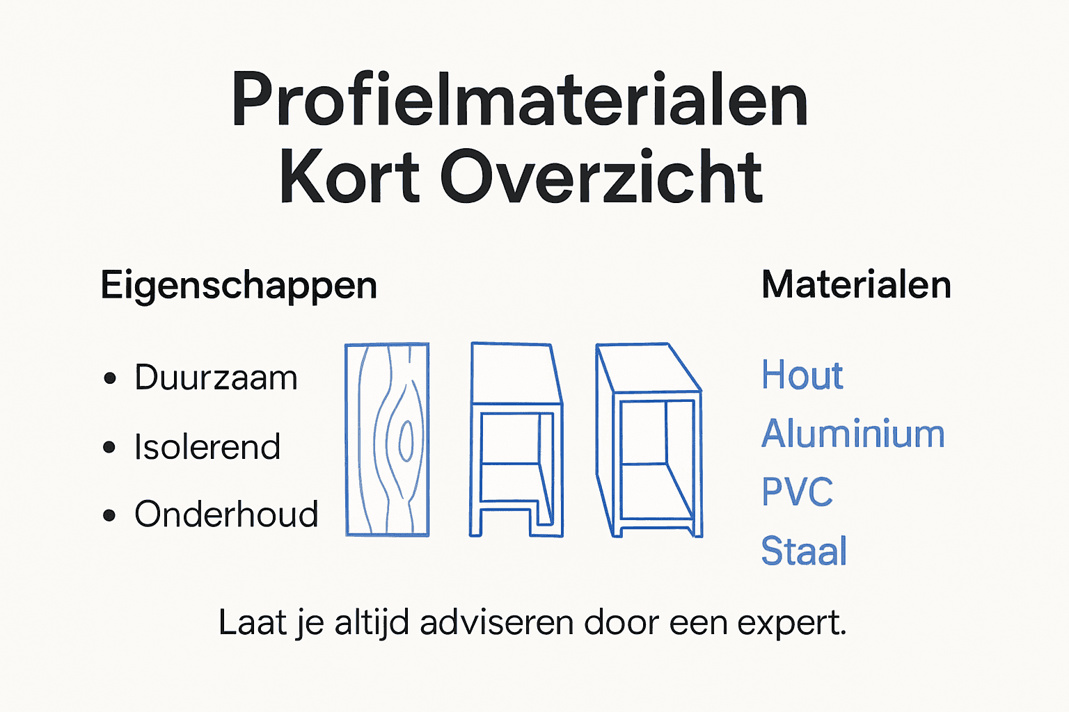 Overzichtelijke infographic: vergelijking van verschillende profielmaterialen