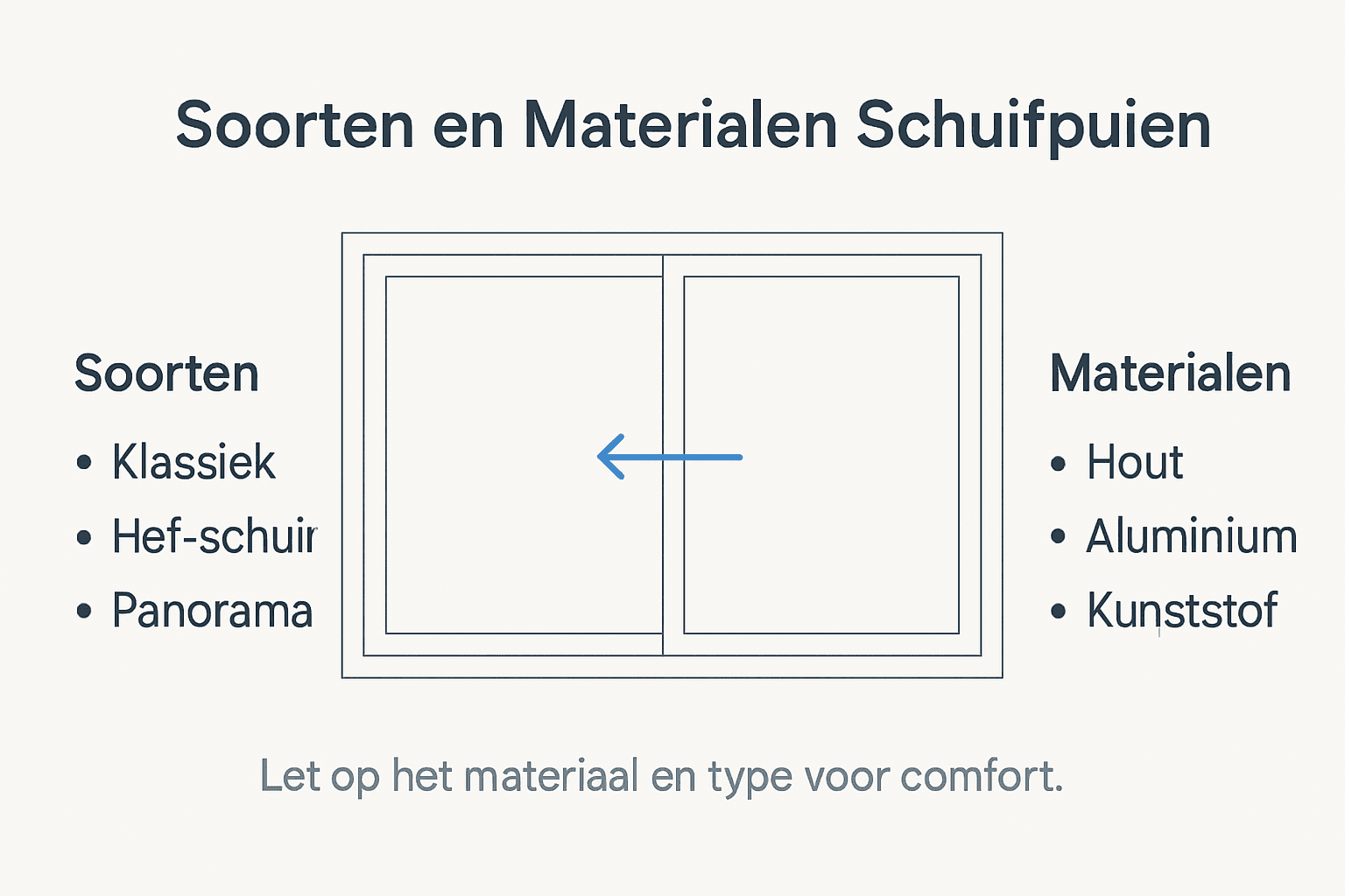 Overzicht: verschillende typen en materialen voor schuifpuien