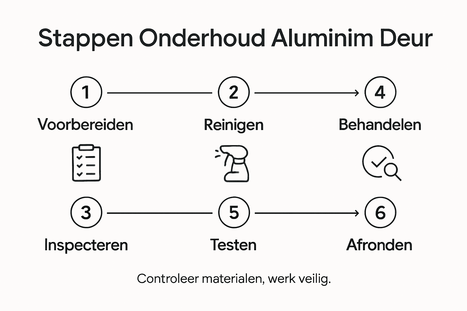 Infographic: zo houd je aluminium deuren in topconditie – stap voor stap onderhoud