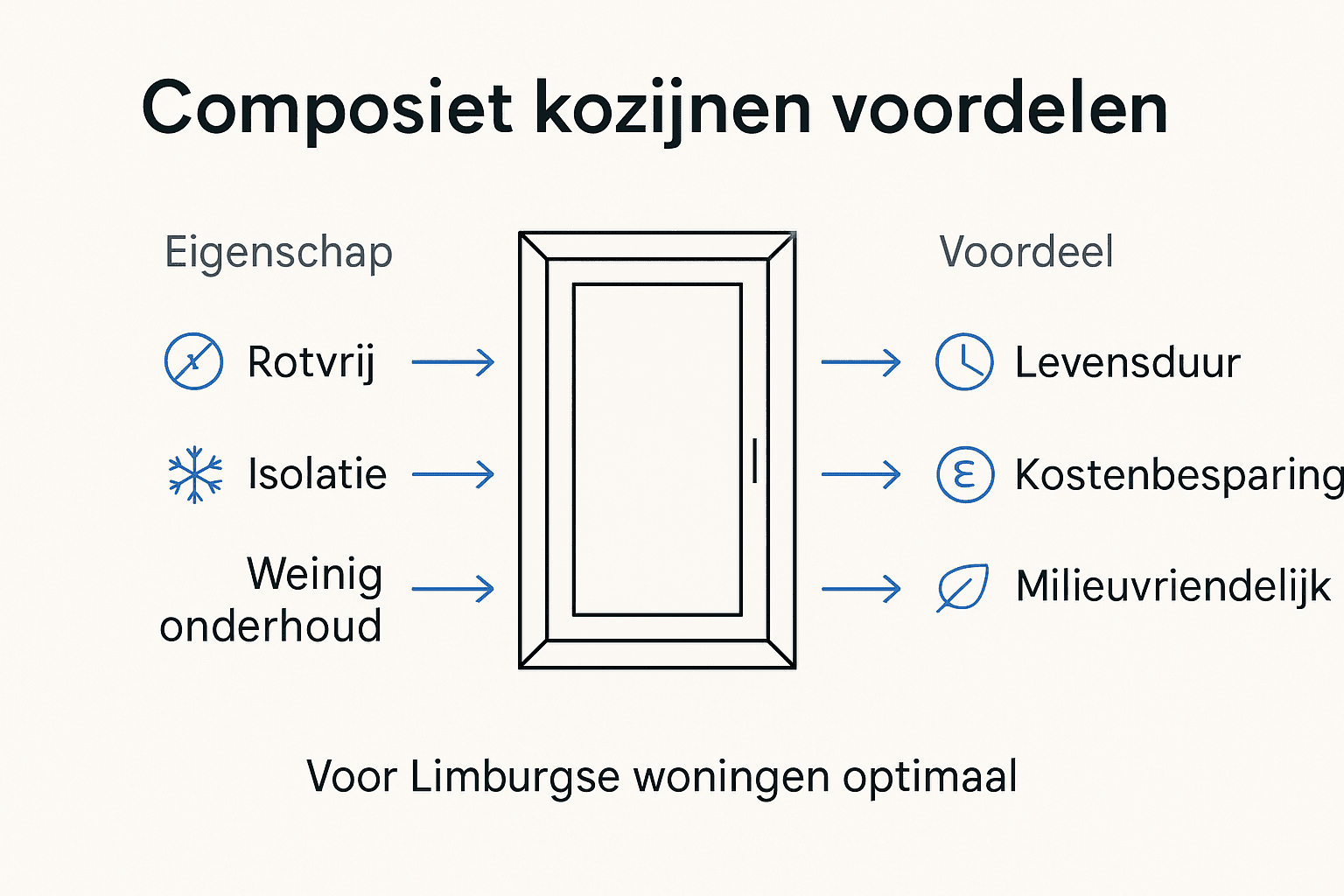 Overzichtelijke infographic: de pluspunten van composiet kozijnen op een rij