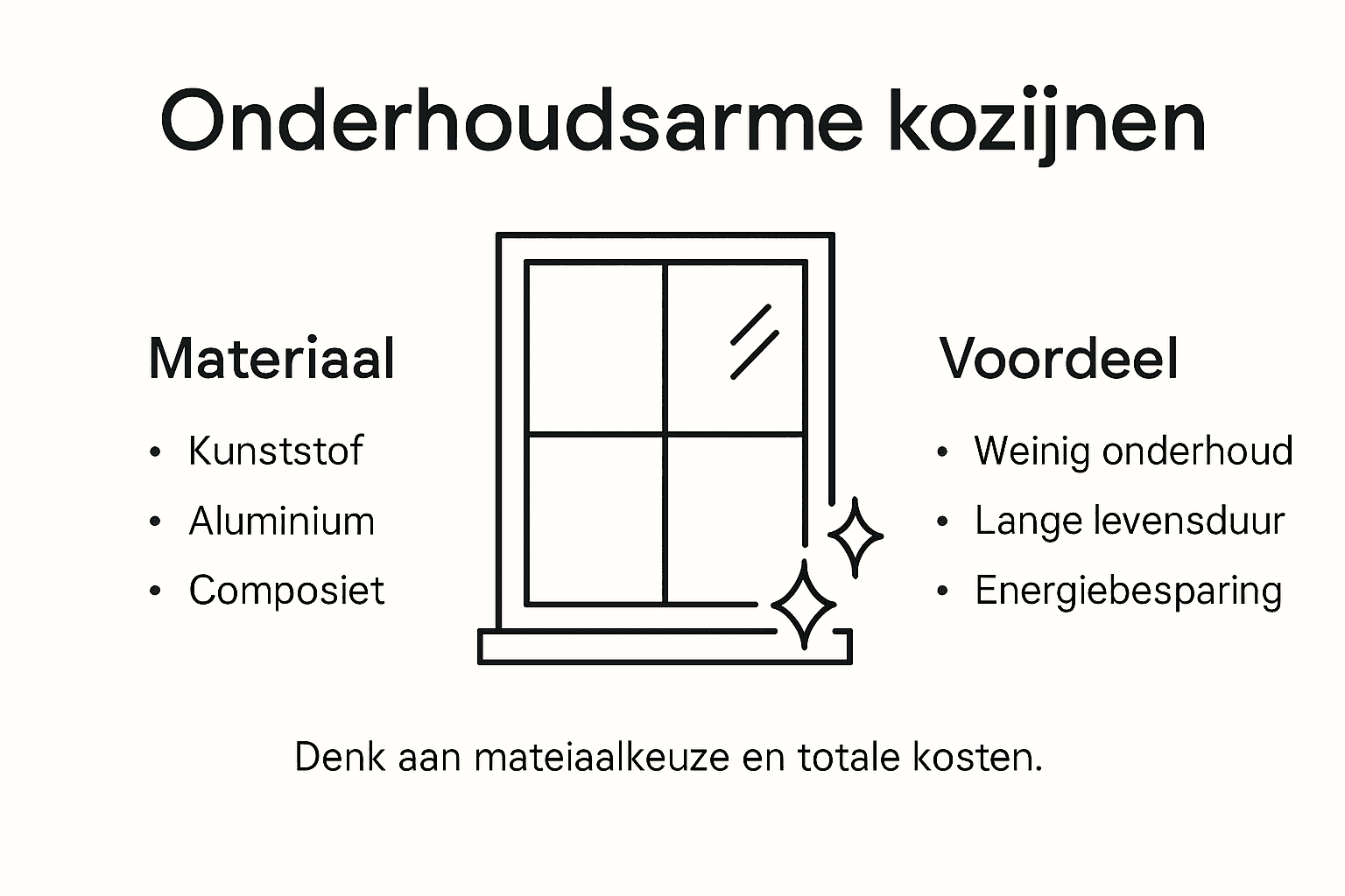 Infographic: een handig overzicht van onderhoudsvriendelijke kozijnen en hun pluspunten