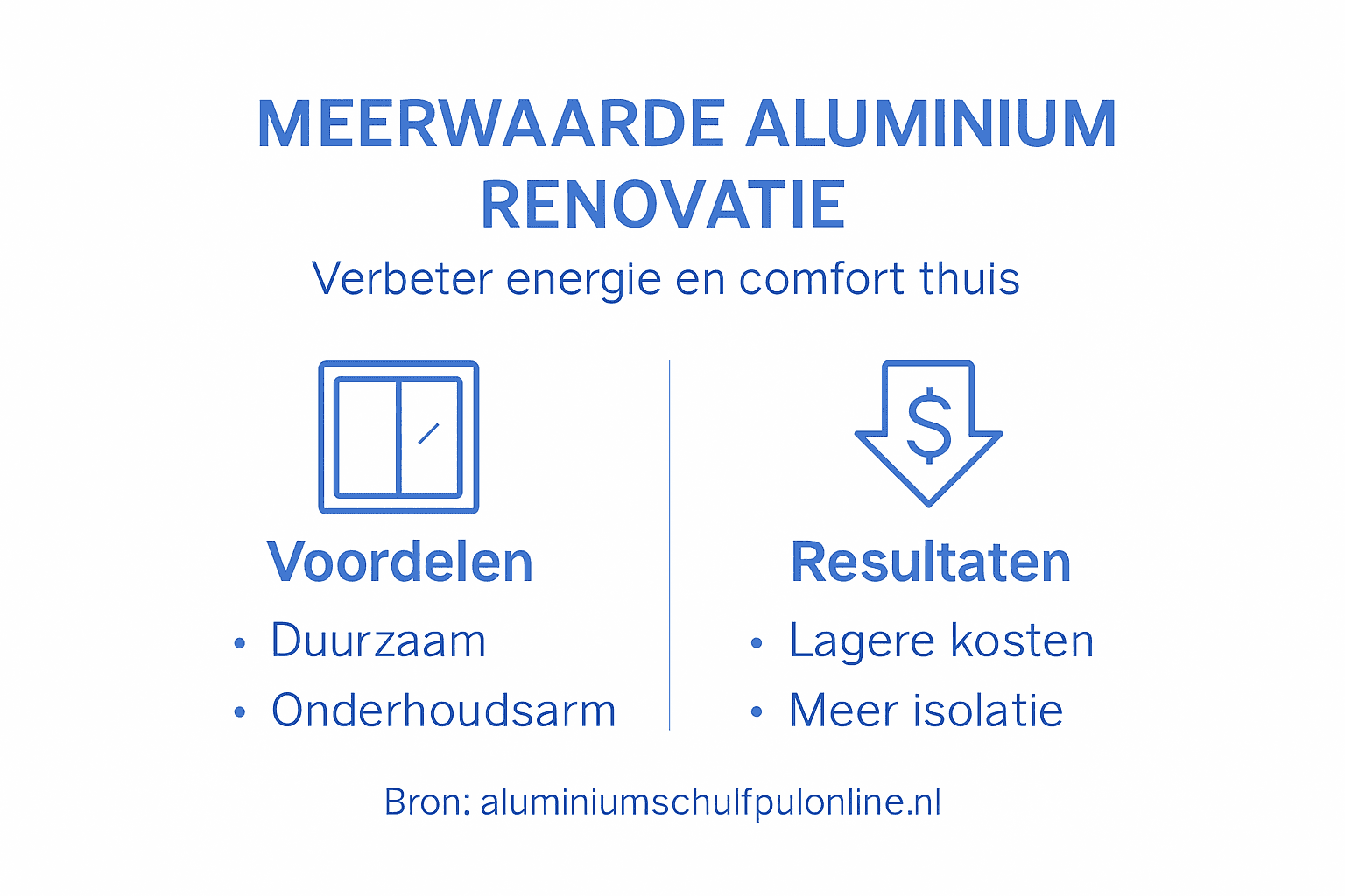 Infographic: aluminium renovaties voor meer comfort en energiebesparing
