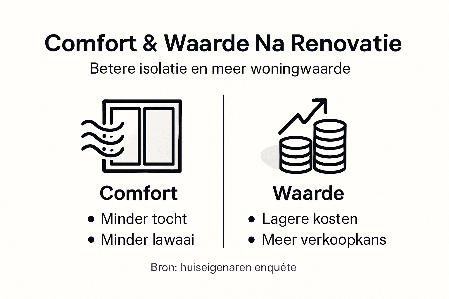 Infographic: meer wooncomfort en waardestijging na renovatie van kozijnen